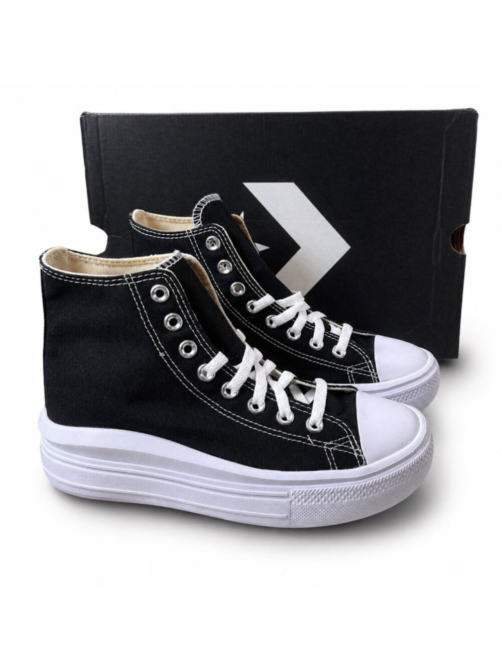 Converse Chuck Taylor CTAS Move Hi Platform 568497C Black/White Women’s 8 EU39 - Picture 5 of 11